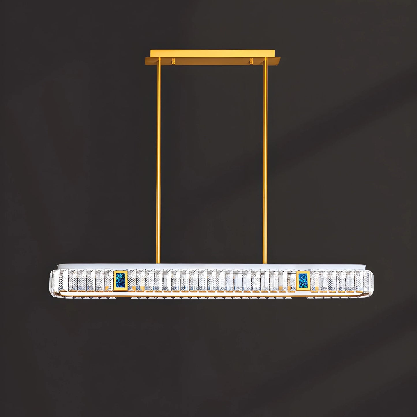 Frej Rectangle LED Crystal Pendant Chandelier - Pendant Lights | Lucera Lighting
