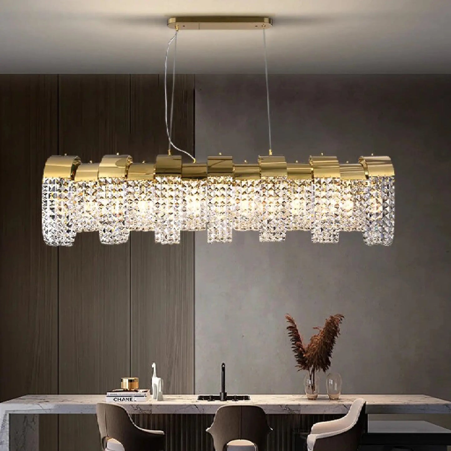 Saga Modern LED Crystal Chandelier - Chandeliers | Lucera Lighting
