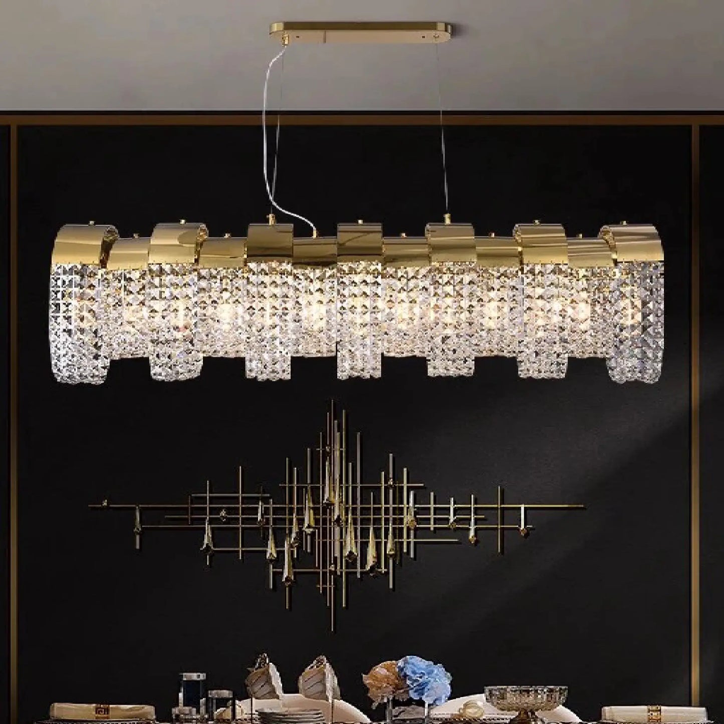 Saga Modern LED Crystal Chandelier - Chandeliers | Lucera Lighting