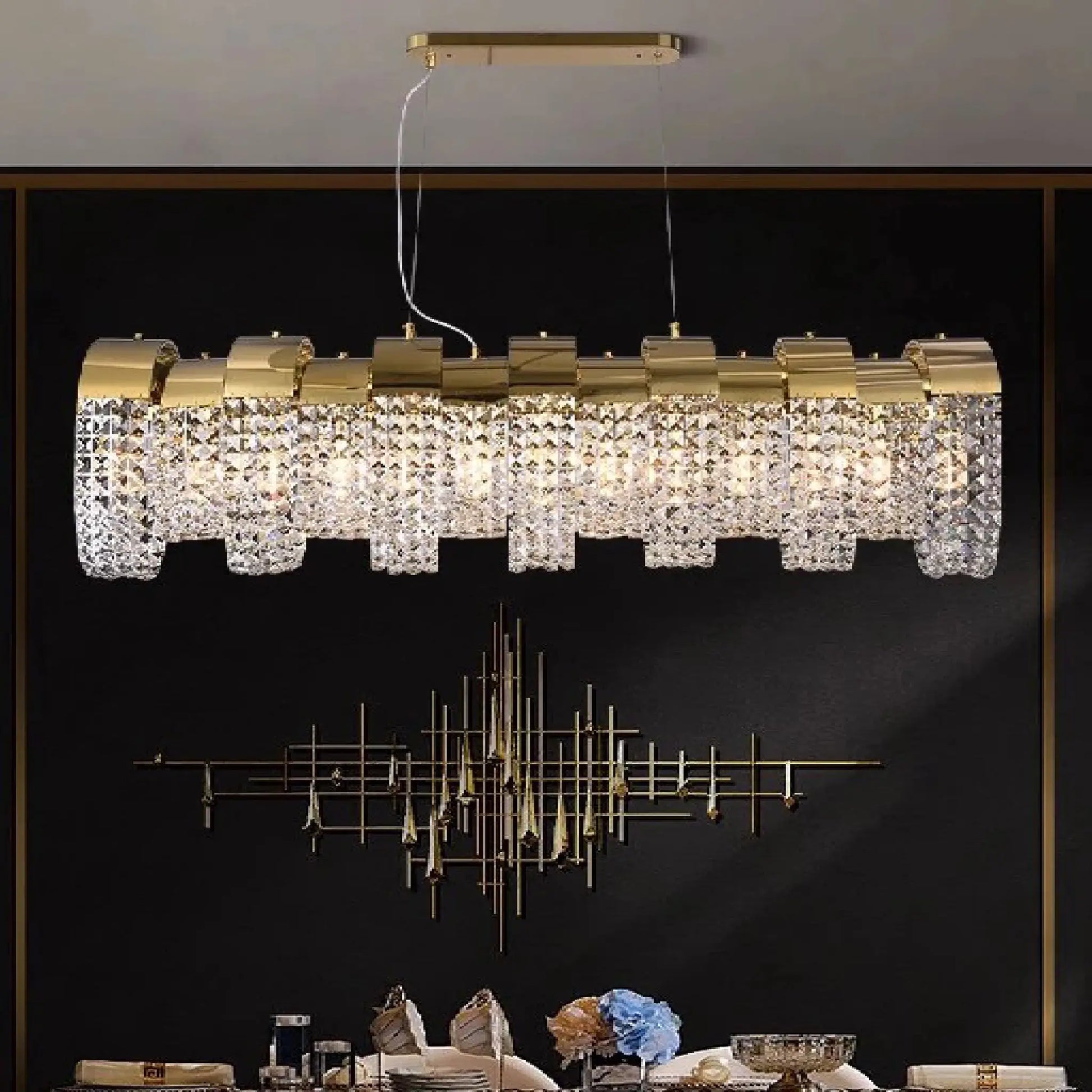 Saga Modern LED Crystal Chandelier - Chandeliers | Lucera Lighting