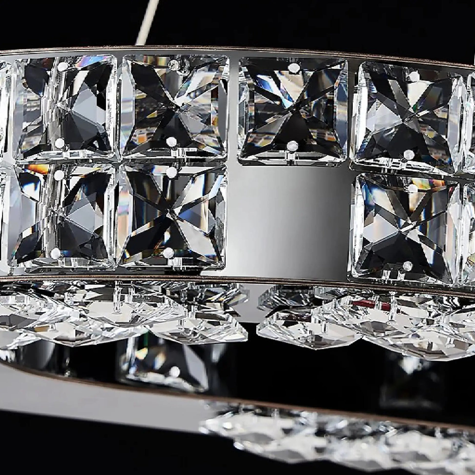 Skald Oval LED Crystal Chandelier with Drops - Pendant Lights | Lucera Lighting