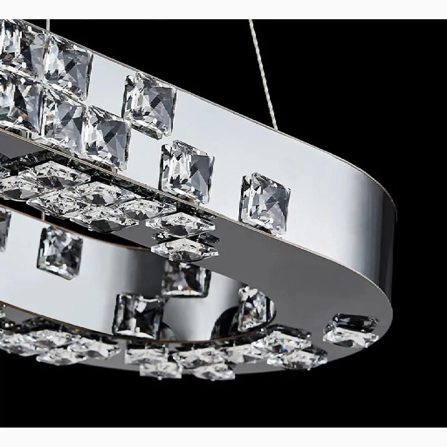 Skald Oval LED Crystal Chandelier with Drops - Pendant Lights | Lucera Lighting