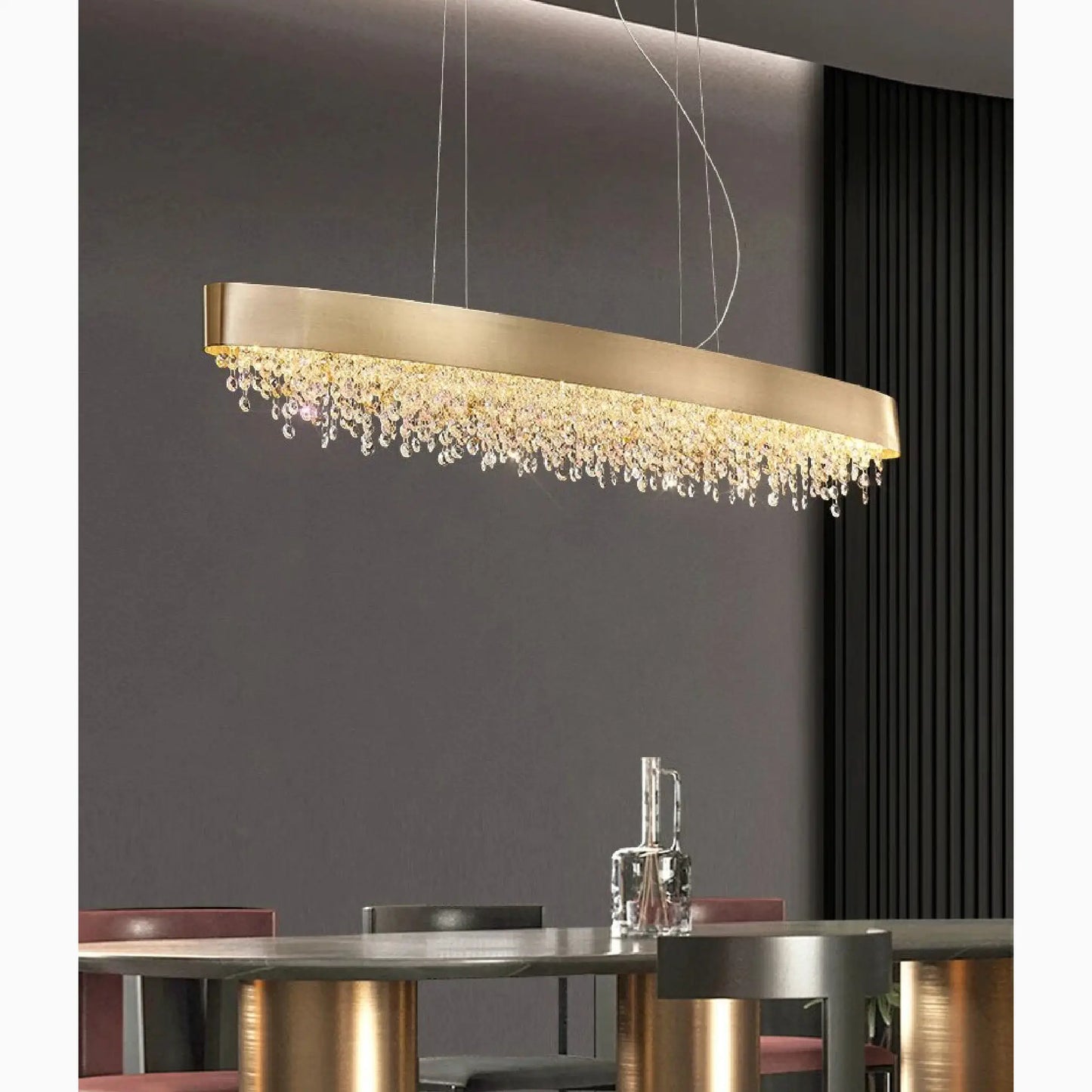 Ulf Modern Rectangular Crystal Chandelier - Pendant Lights | Lucera Lighting
