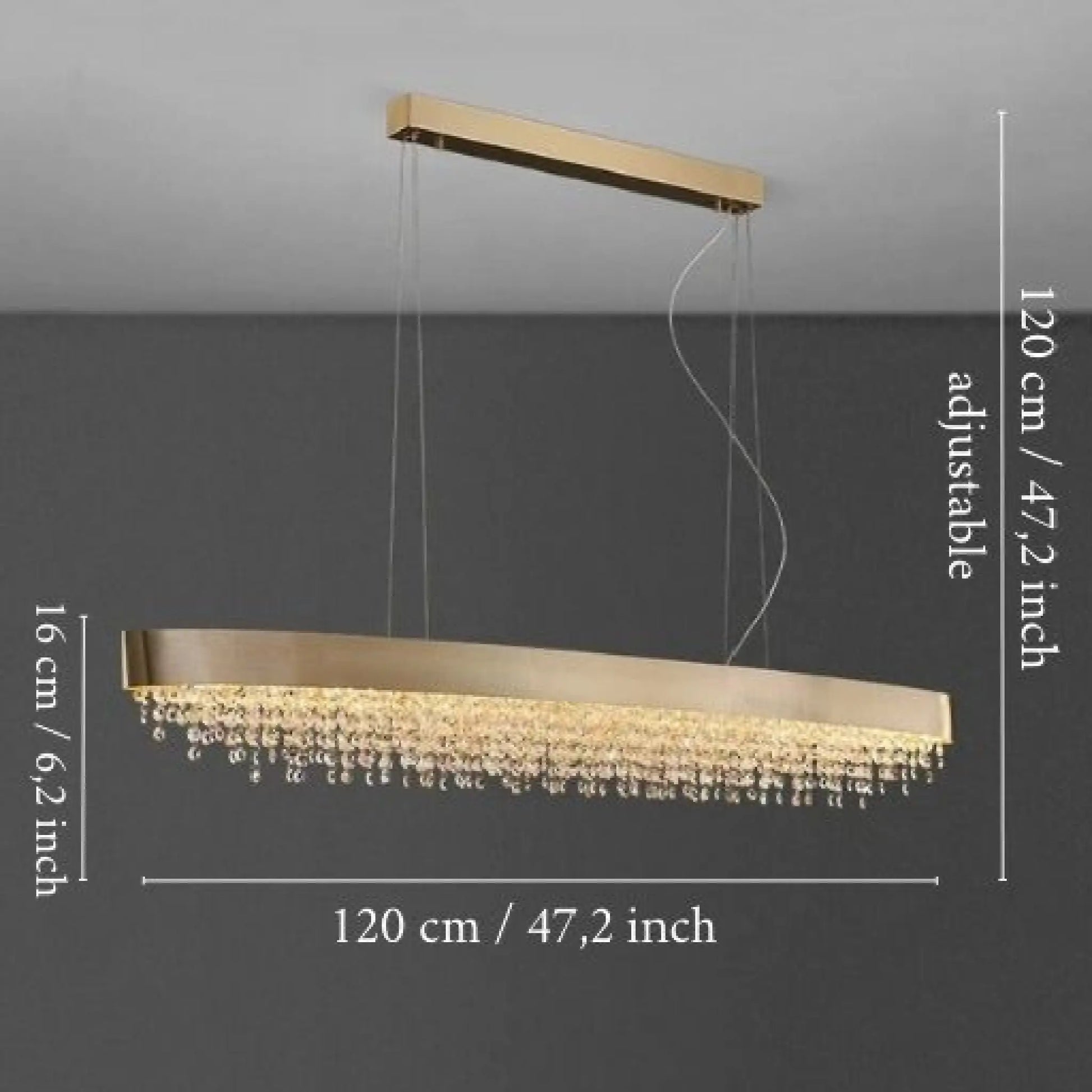 Ulf Modern Rectangular Crystal Chandelier - Pendant Lights | Lucera Lighting