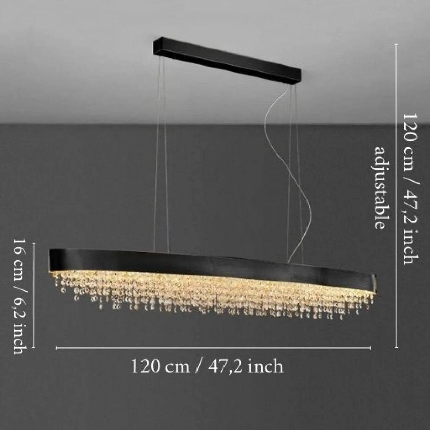 Ulf Modern Rectangular Crystal Chandelier - Pendant Lights | Lucera Lighting