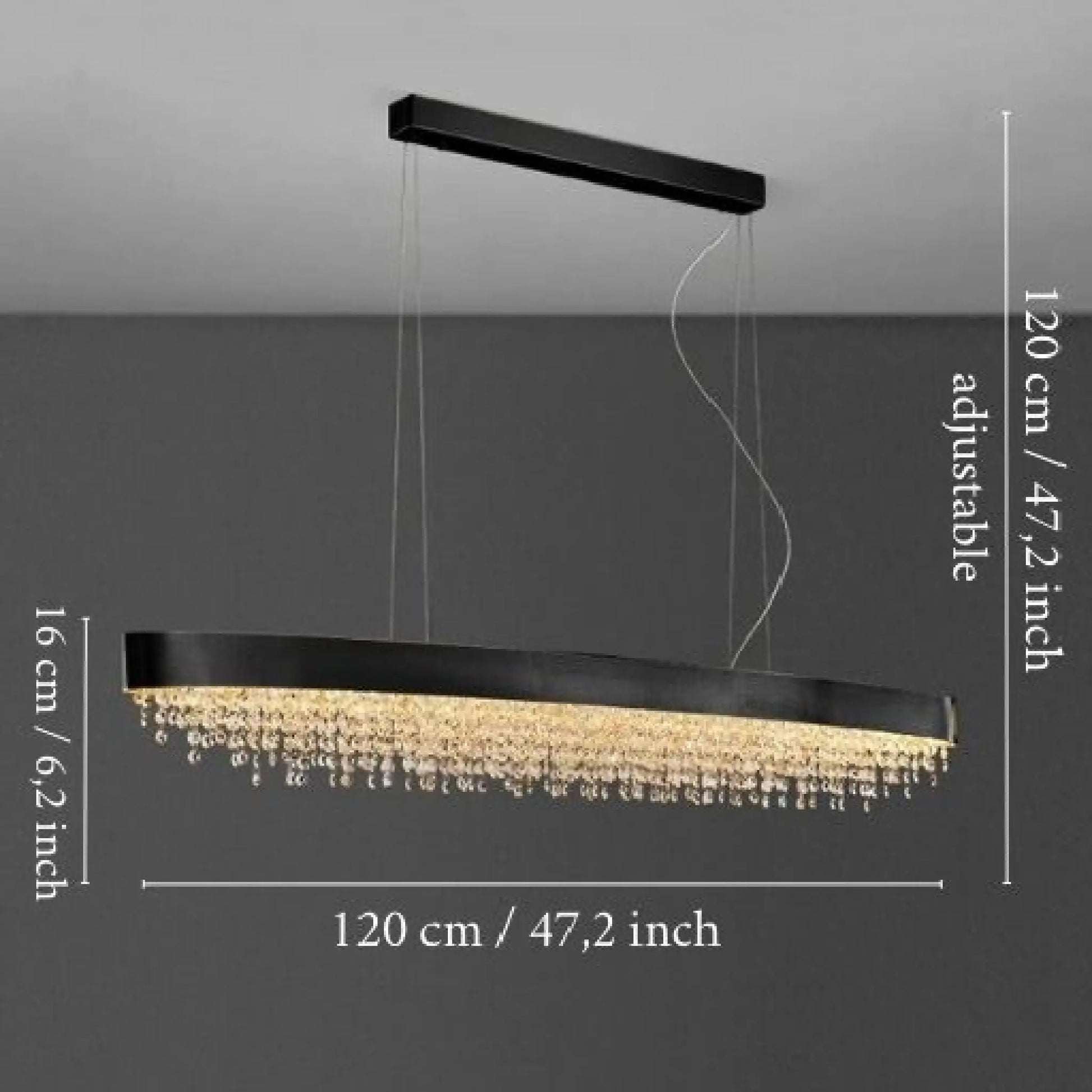 Ulf Modern Rectangular Crystal Chandelier - Pendant Lights | Lucera Lighting