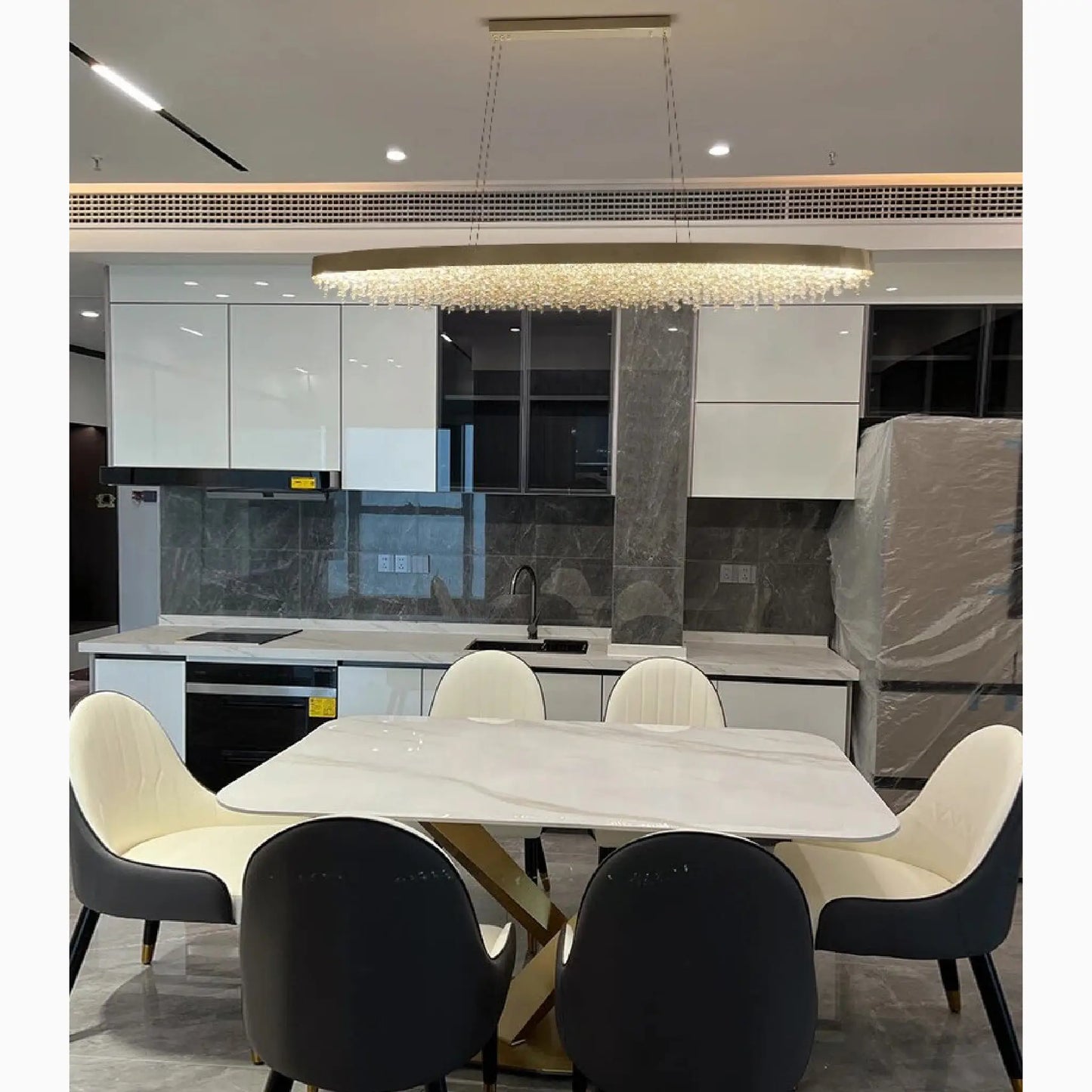 Ulf Modern Rectangular Crystal Chandelier - Pendant Lights | Lucera Lighting