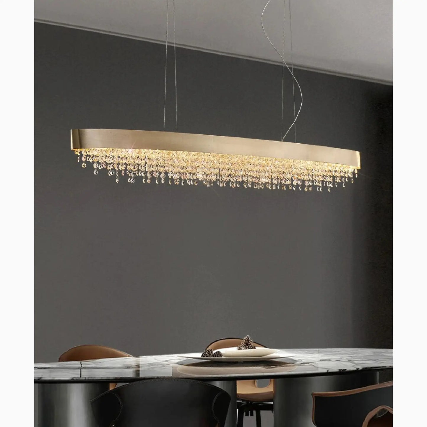 Ulf Modern Rectangular Crystal Chandelier - Pendant Lights | Lucera Lighting
