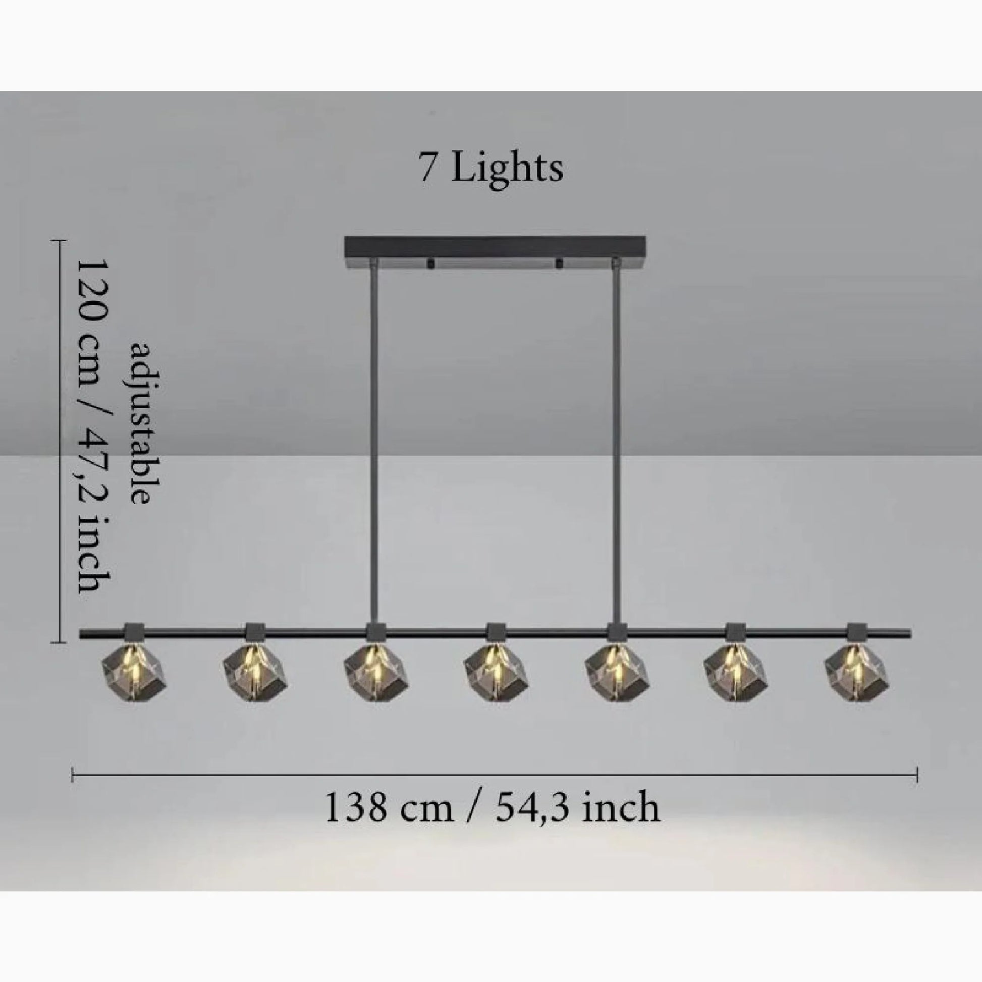 Sif Long Linear LED Crystal Chandelier - Pendant Lights | Lucera Lighting