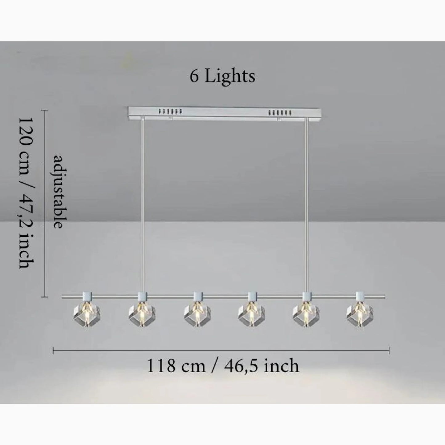 Sif Long Linear LED Crystal Chandelier - Pendant Lights | Lucera Lighting