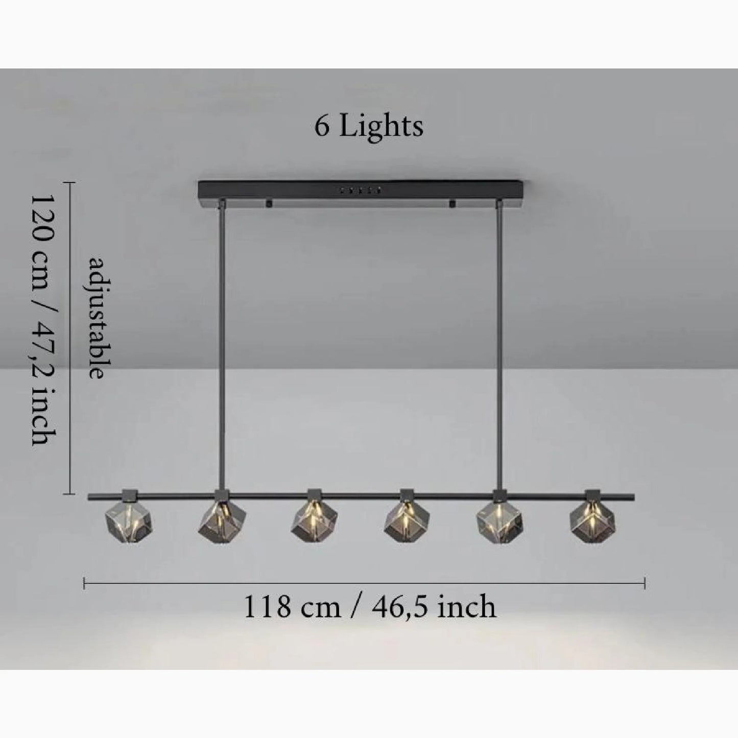 Sif Long Linear LED Crystal Chandelier - Pendant Lights | Lucera Lighting
