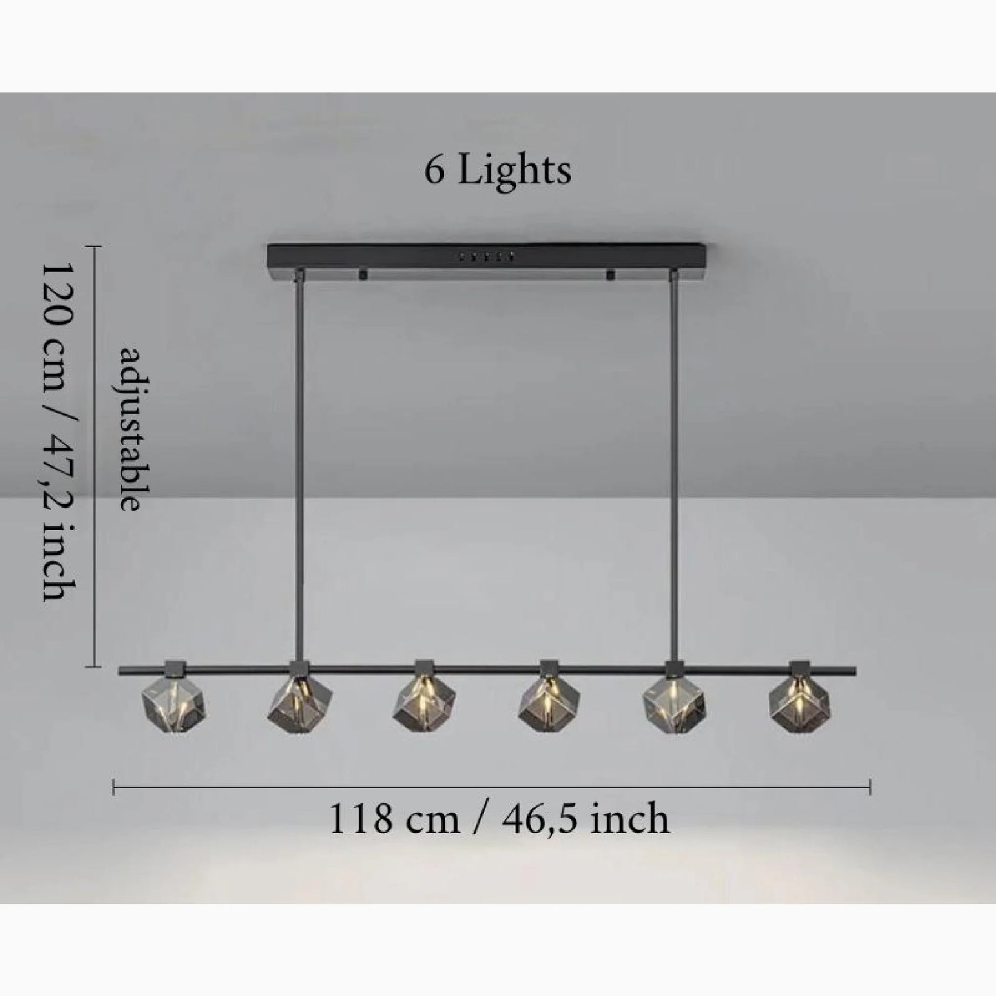 Sif Long Linear LED Crystal Chandelier - Pendant Lights | Lucera Lighting