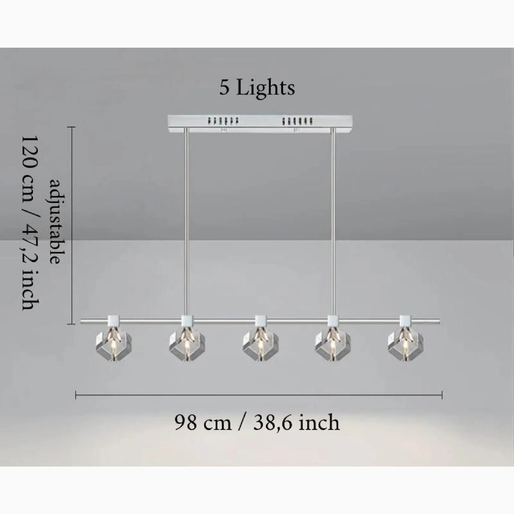Sif Long Linear LED Crystal Chandelier - Pendant Lights | Lucera Lighting