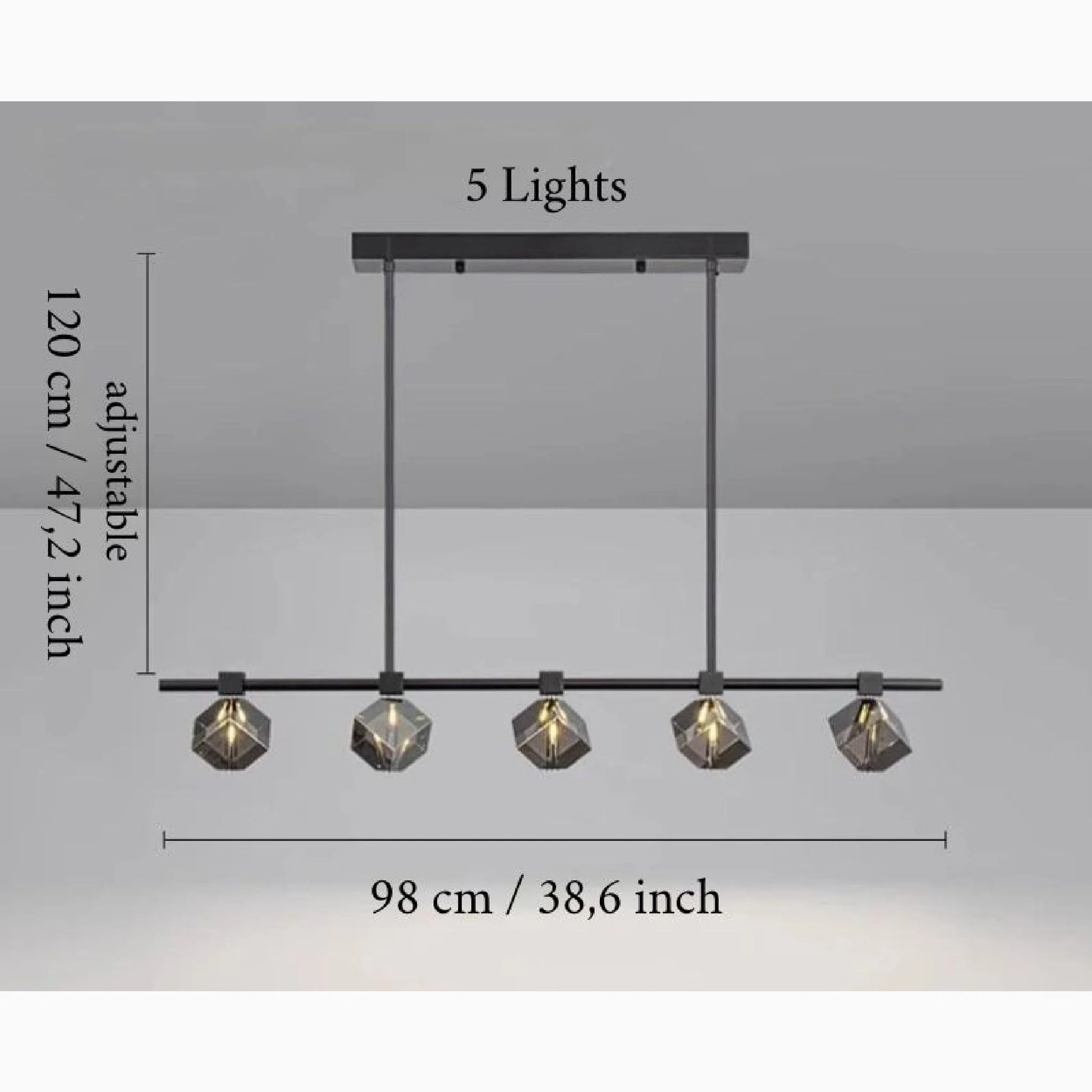 Sif Long Linear LED Crystal Chandelier - Pendant Lights | Lucera Lighting