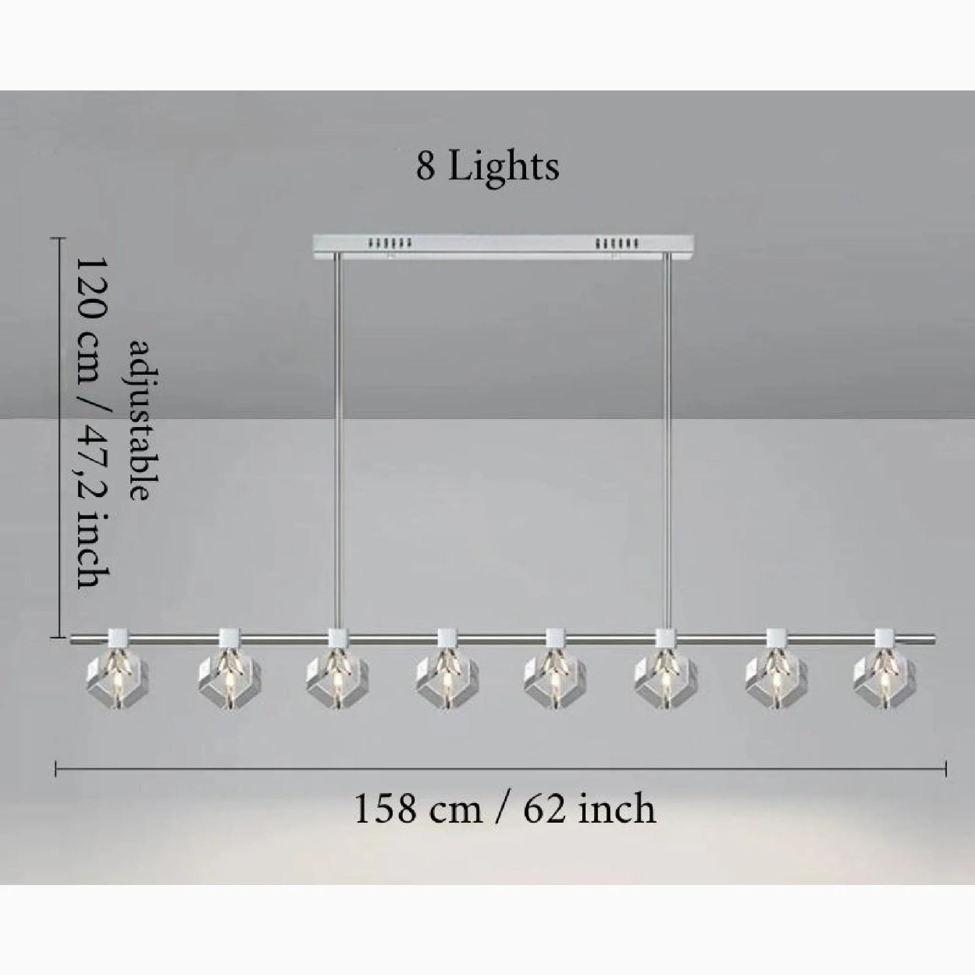 Sif Long Linear LED Crystal Chandelier - Pendant Lights | Lucera Lighting