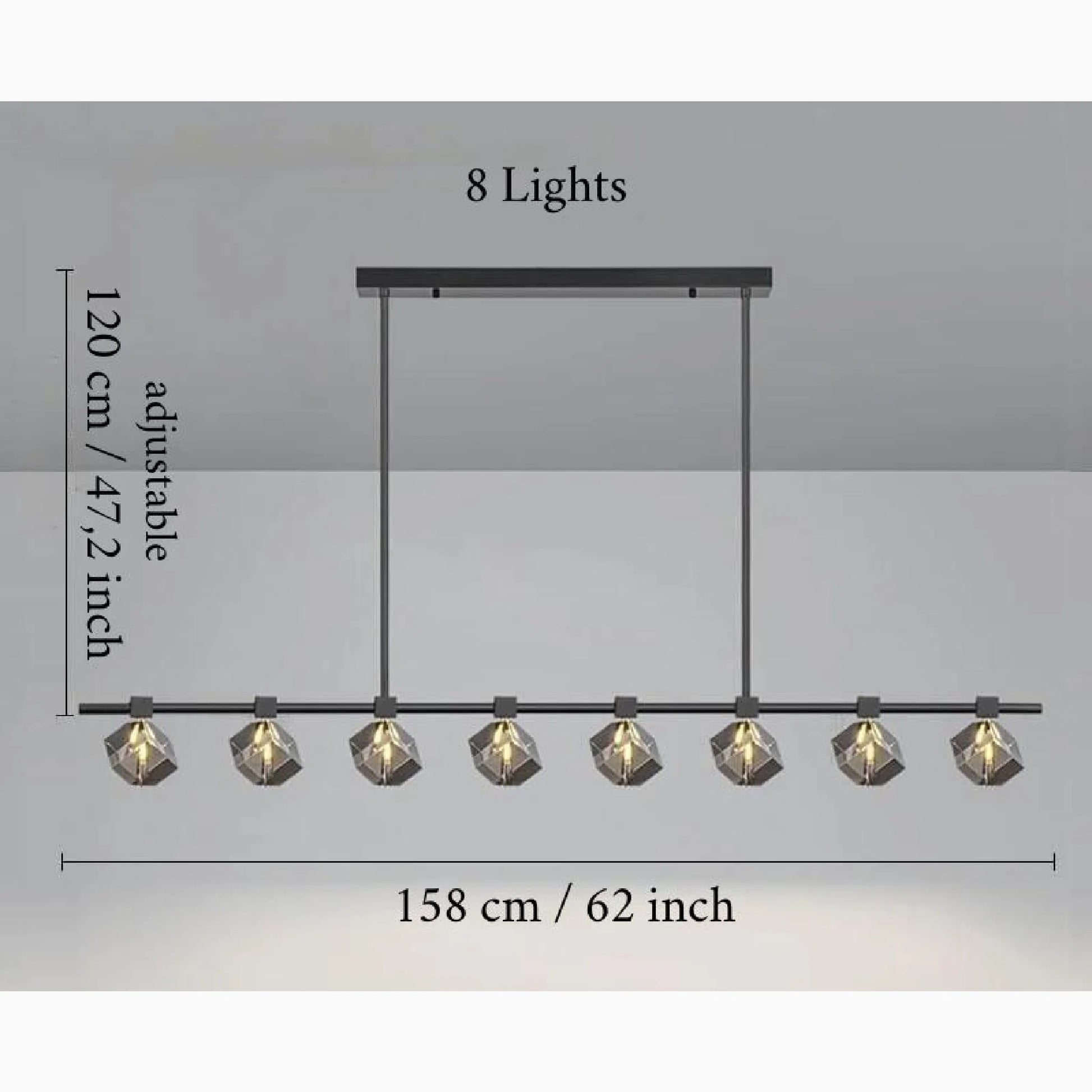 Sif Long Linear LED Crystal Chandelier - Pendant Lights | Lucera Lighting