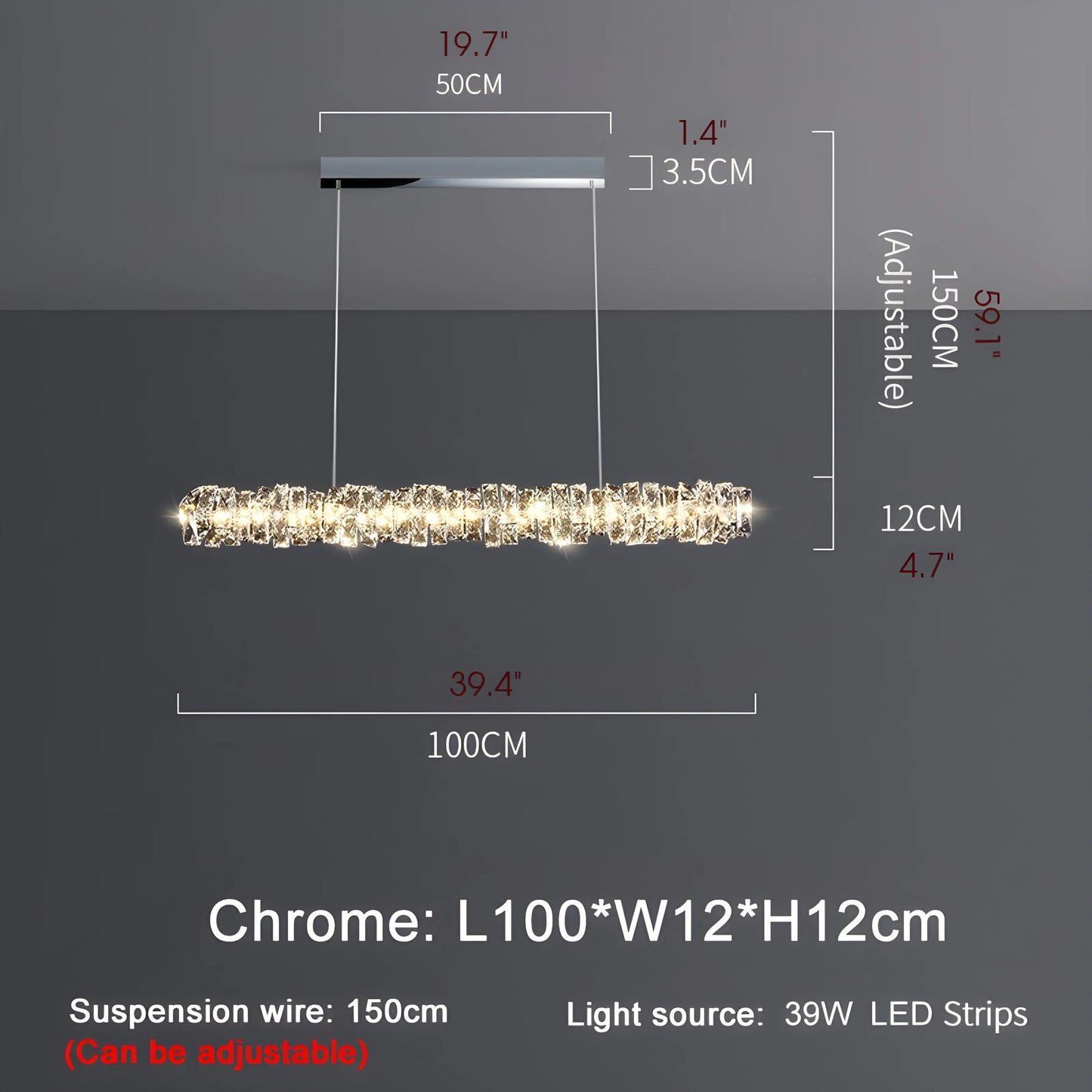 Lova Luxury Crystal Chandelier for Kitchen - Pendant Lights | Lucera Lighting
