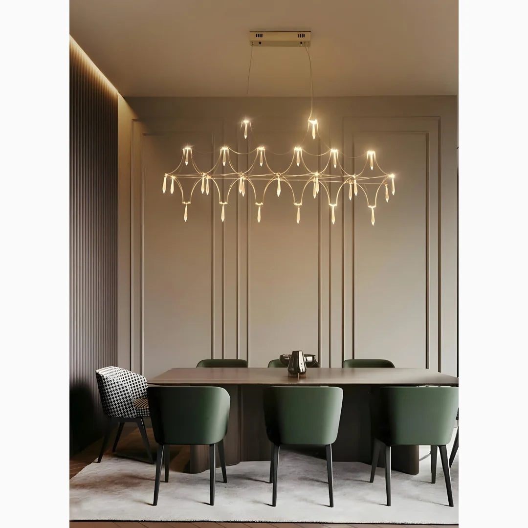 Leif Crystal Stainless Steel Chandelier - Chandeliers | Lucera Lighting