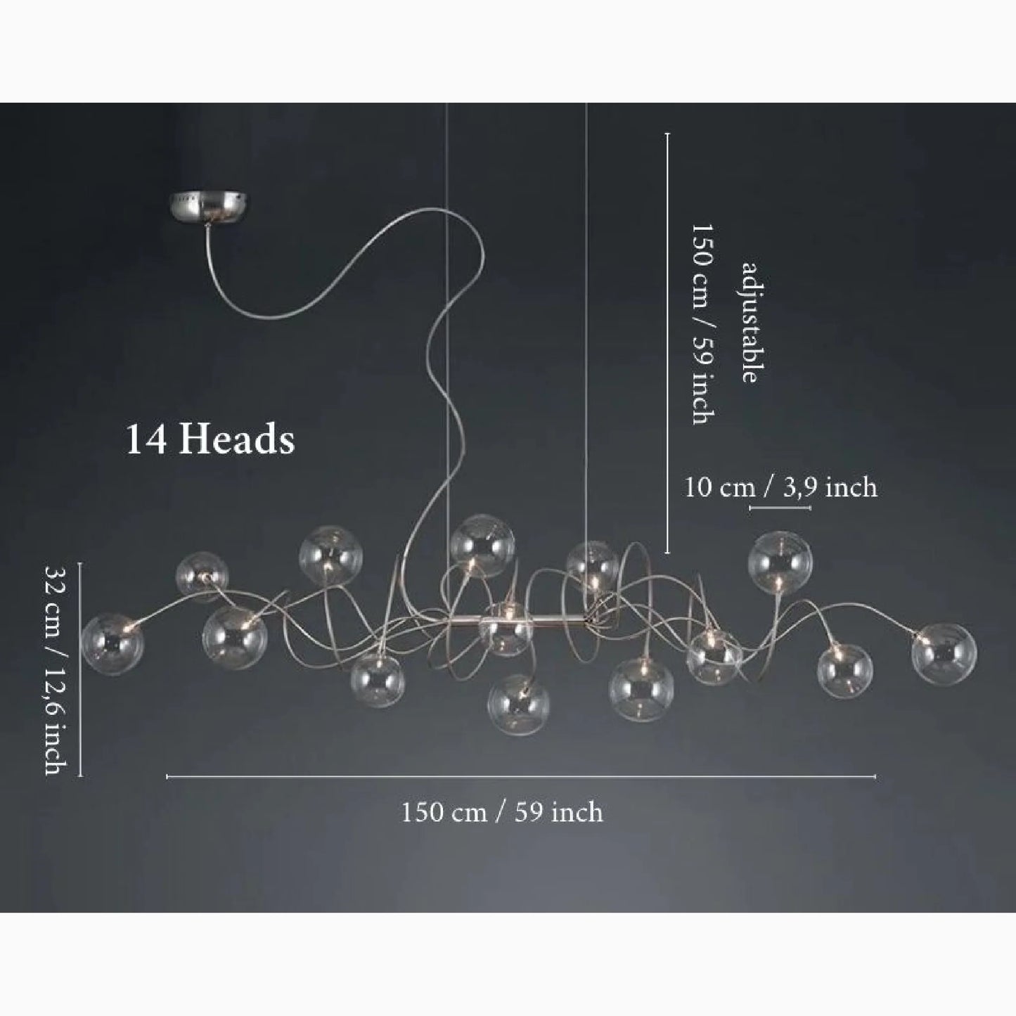 Astrid Abstract LED Glass Chandelier - Chandeliers | Lucera Lighting