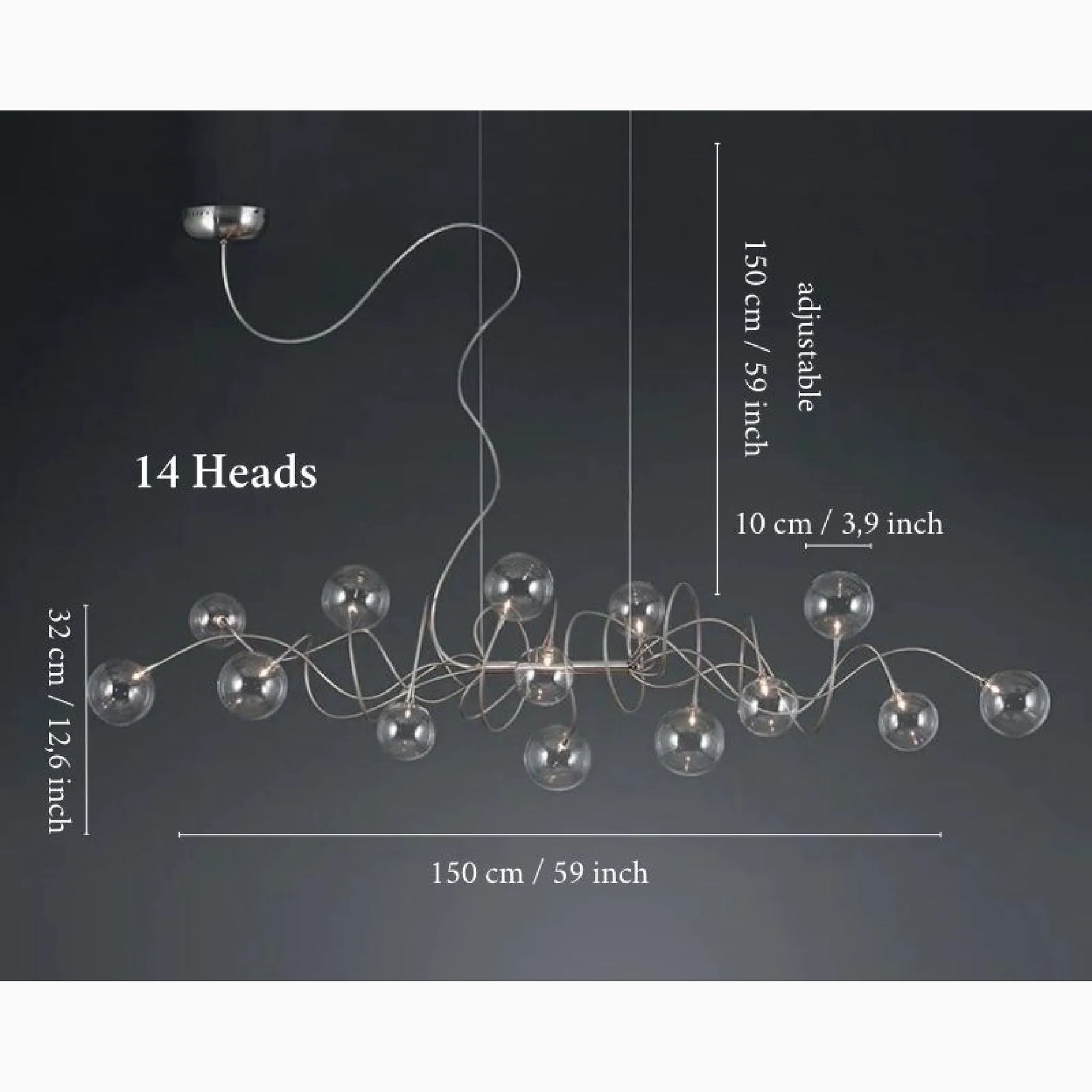 Astrid Abstract LED Glass Chandelier - Chandeliers | Lucera Lighting