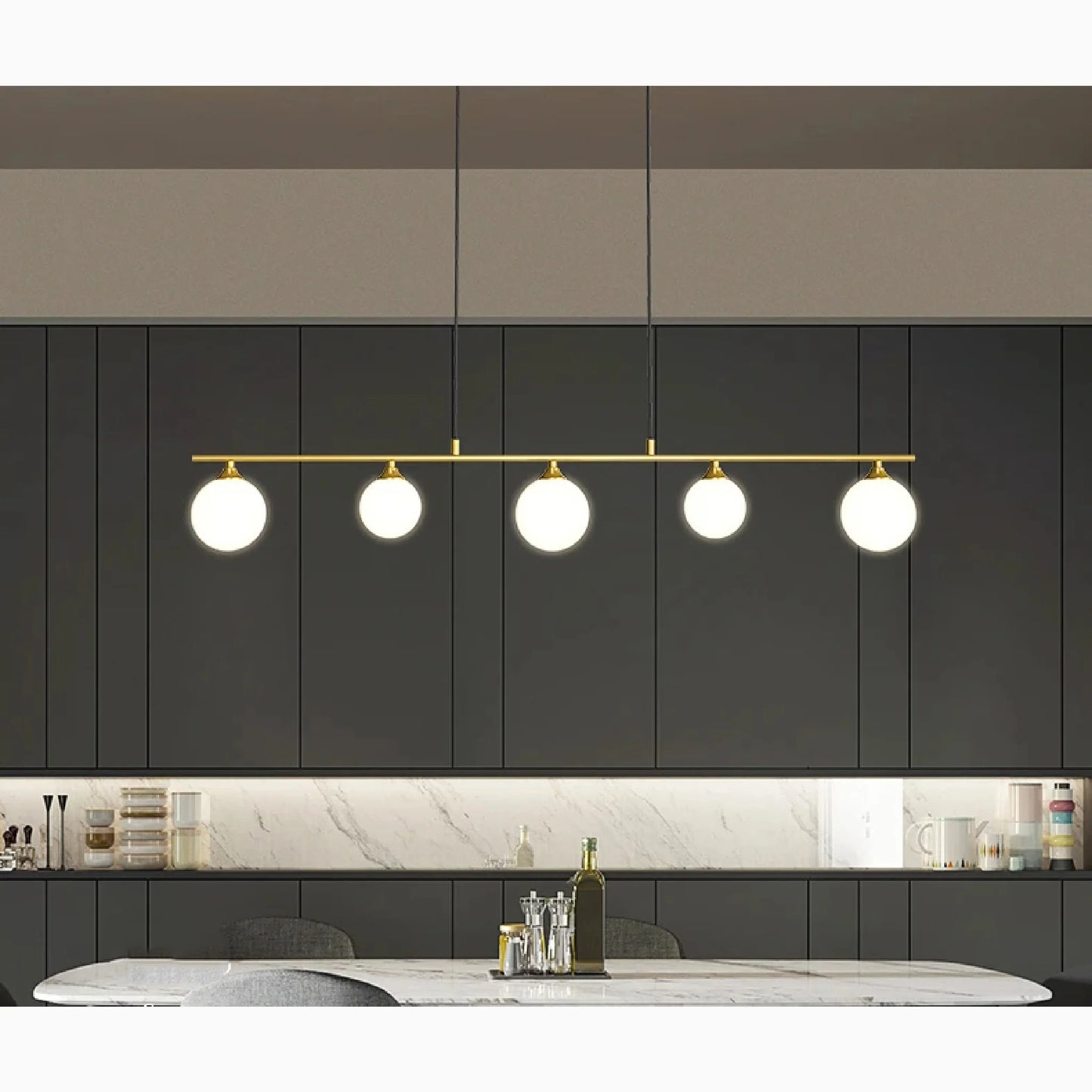 Sepia Glass Ball LED Chandelier - Pendant Lights | Lucera Lighting