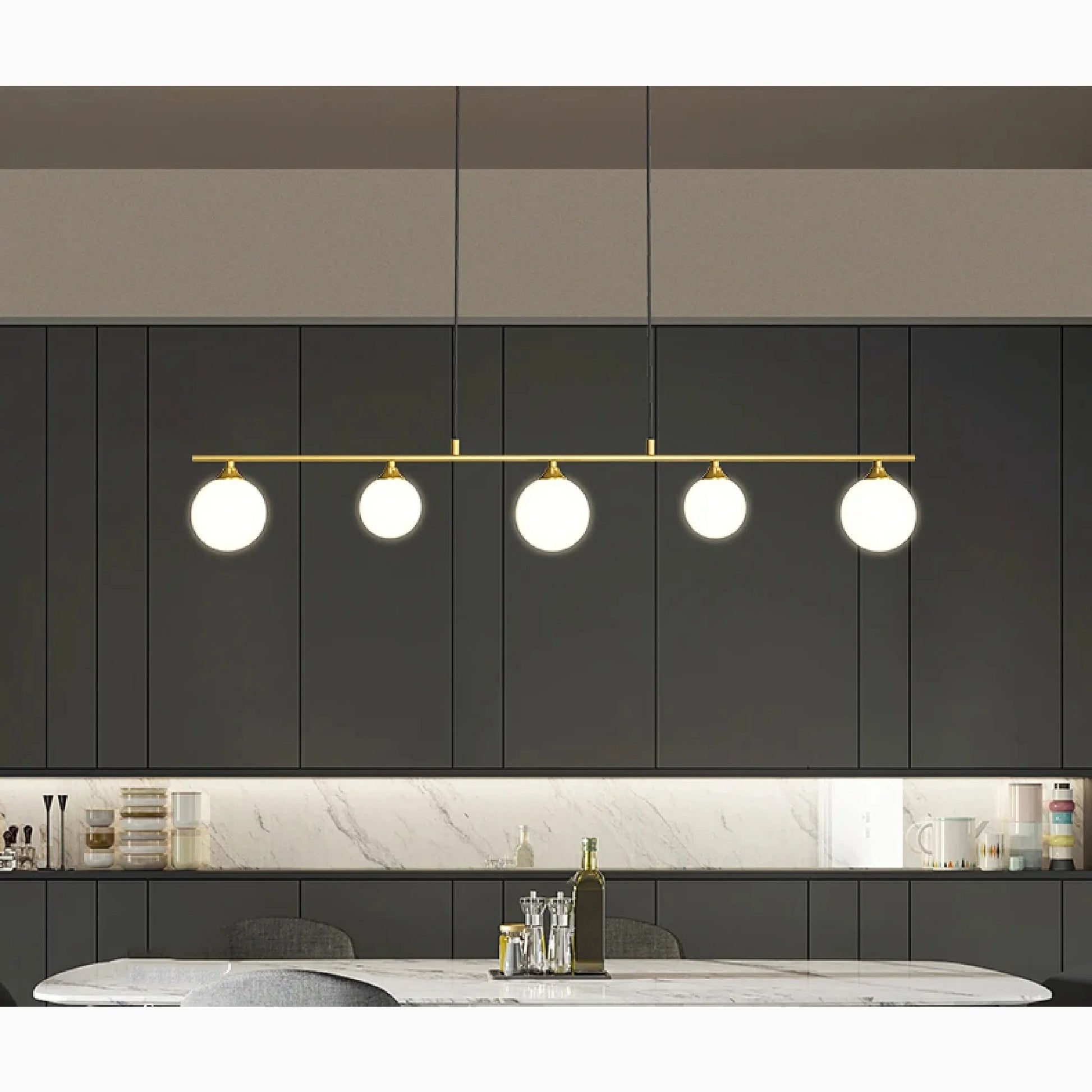 Sepia Glass Ball LED Chandelier - Pendant Lights | Lucera Lighting