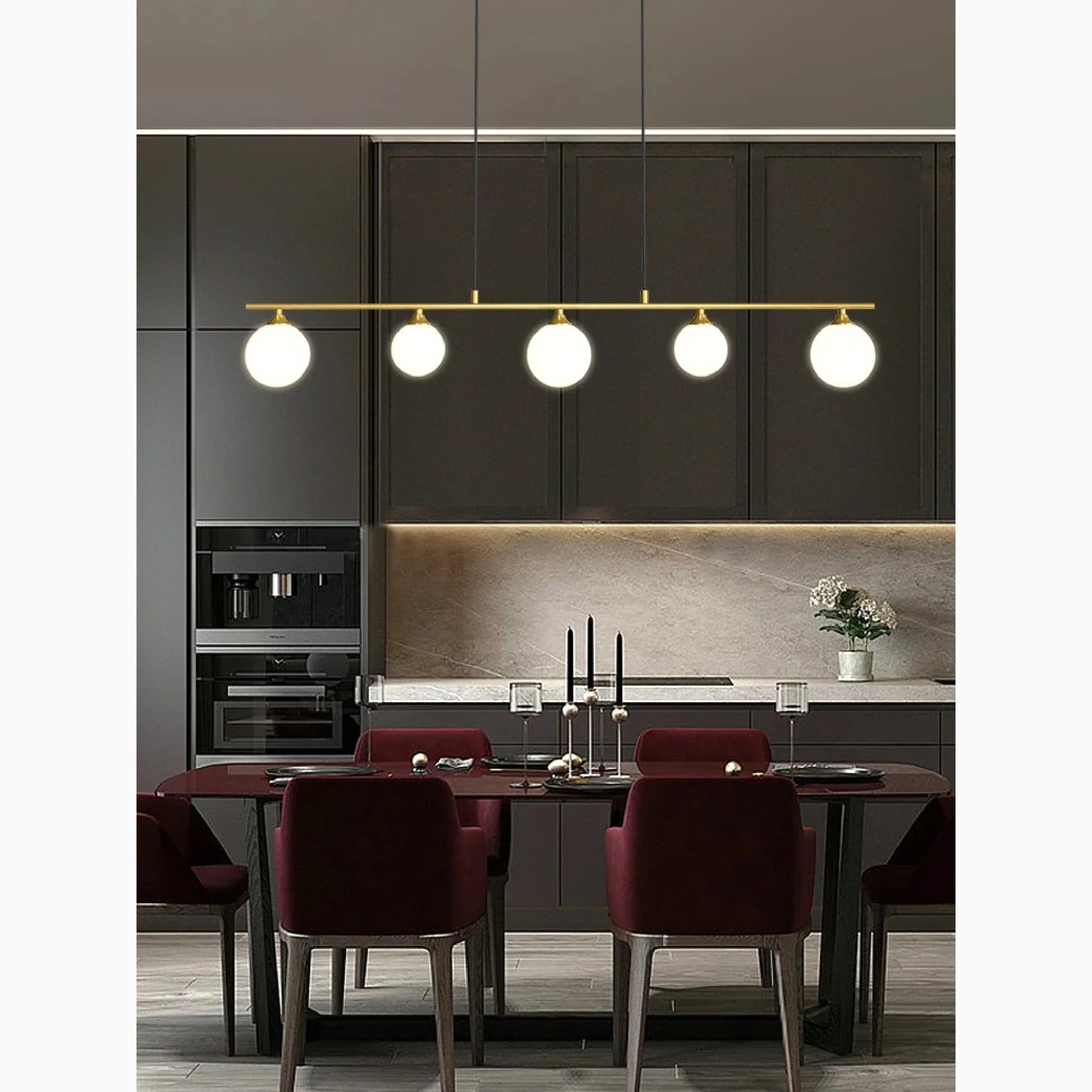 Sepia Glass Ball LED Chandelier - Pendant Lights | Lucera Lighting