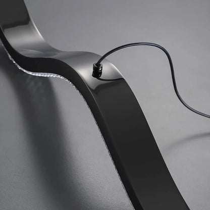 close-up detail of wave-shaped pearl black finish on Cordovan pendant chandelier