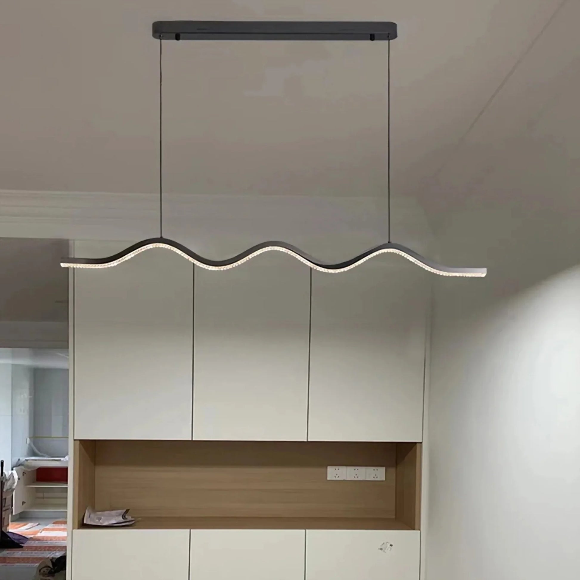 Cordovan Wave Pearl Black Pendant Chandelier - Pendant Lights | Lucera Lighting