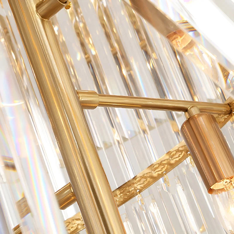 Pumice Black and Gold Crystal Chandelier for Staircase - Chandeliers | Lucera Lighting