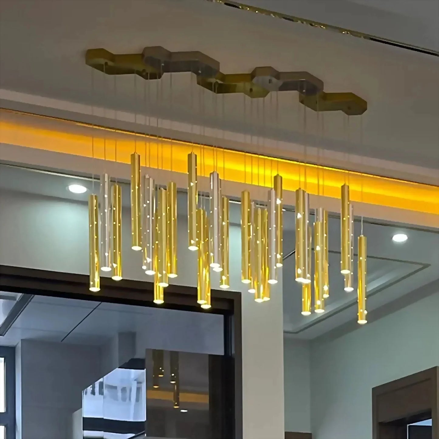 Carmine Magic Star Shining Tubes Pendant Chandelier - Chandeliers | Lucera Lighting