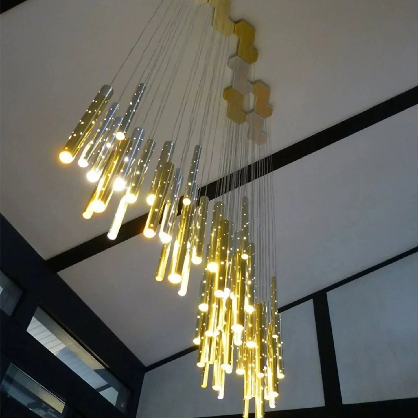 Carmine Magic Star Shining Tubes Pendant Chandelier - Chandeliers | Lucera Lighting