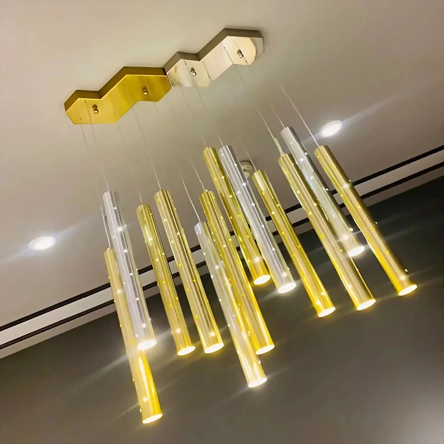 Carmine Magic Star Shining Tubes Pendant Chandelier - Chandeliers | Lucera Lighting