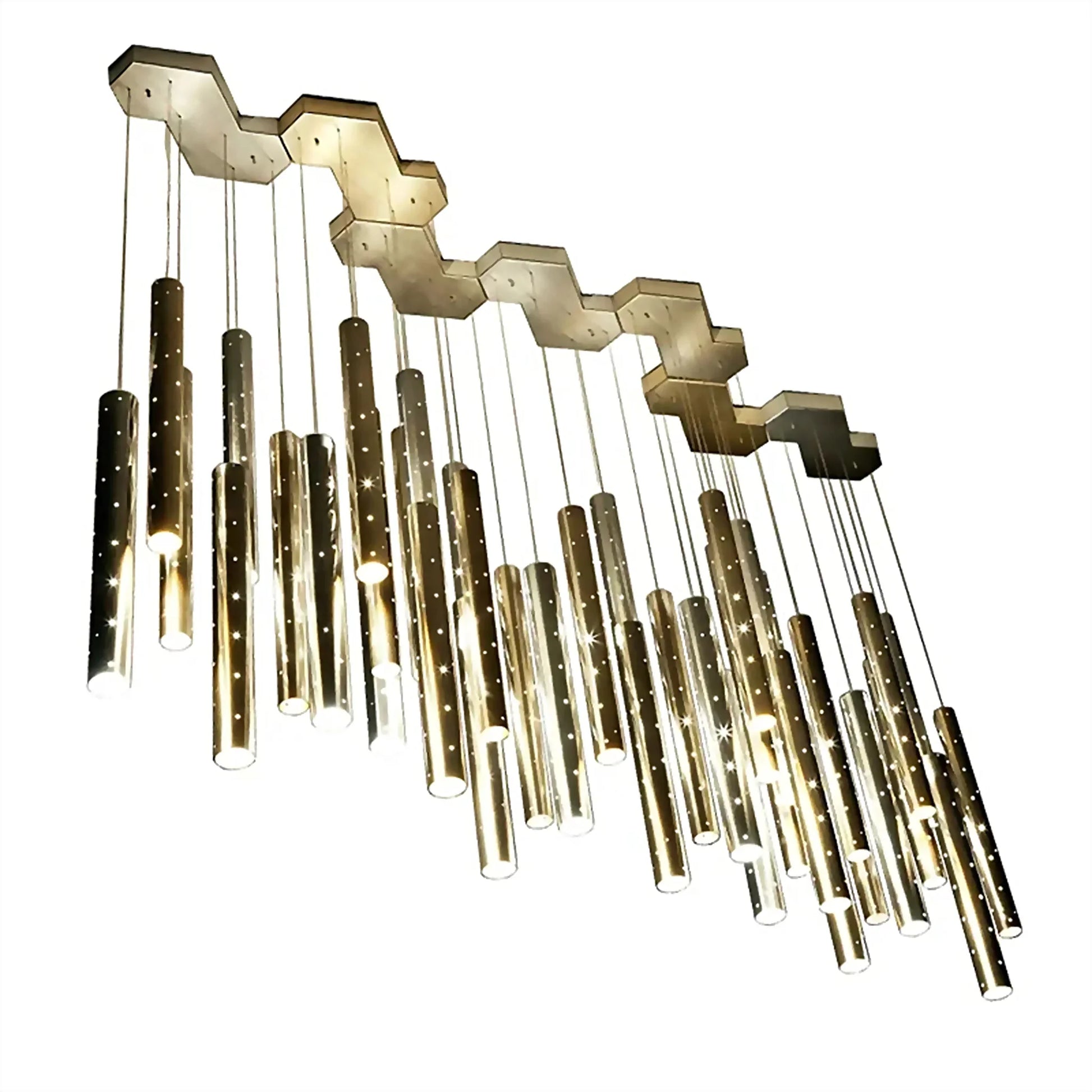 Carmine Magic Star Shining Tubes Pendant Chandelier - Chandeliers | Lucera Lighting