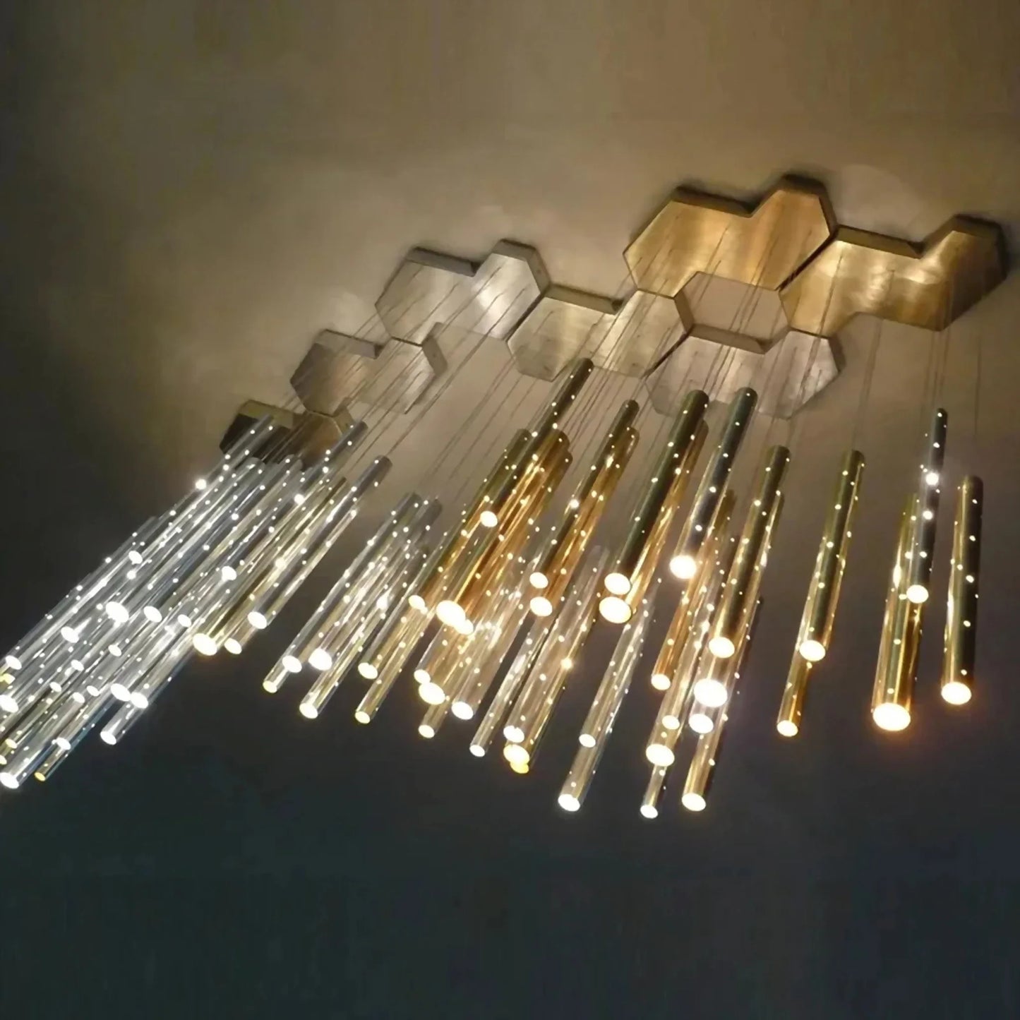 Carmine Magic Star Shining Tubes Pendant Chandelier - Chandeliers | Lucera Lighting