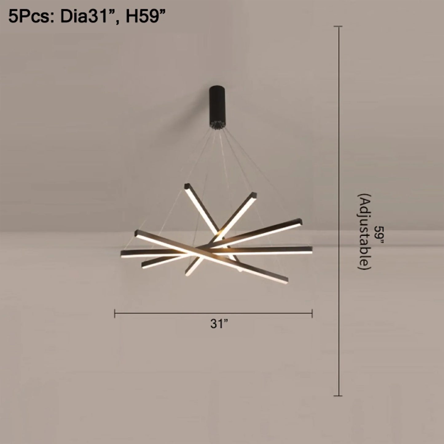 Coral Black LED Chandelier - Chandeliers | Lucera Lighting