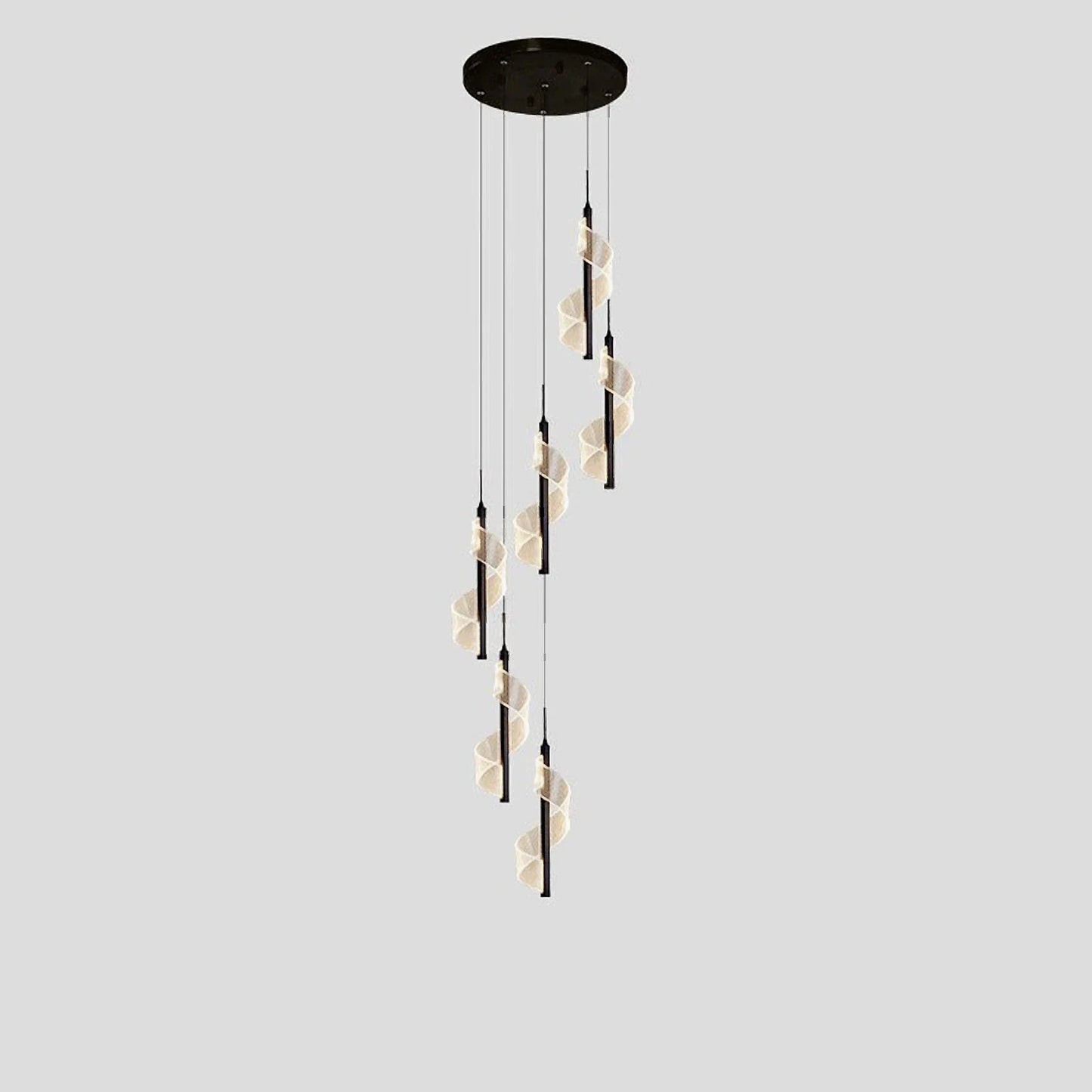 Vael Long Spiral LED Pendant Chandelier - Chandeliers | Lucera Lighting