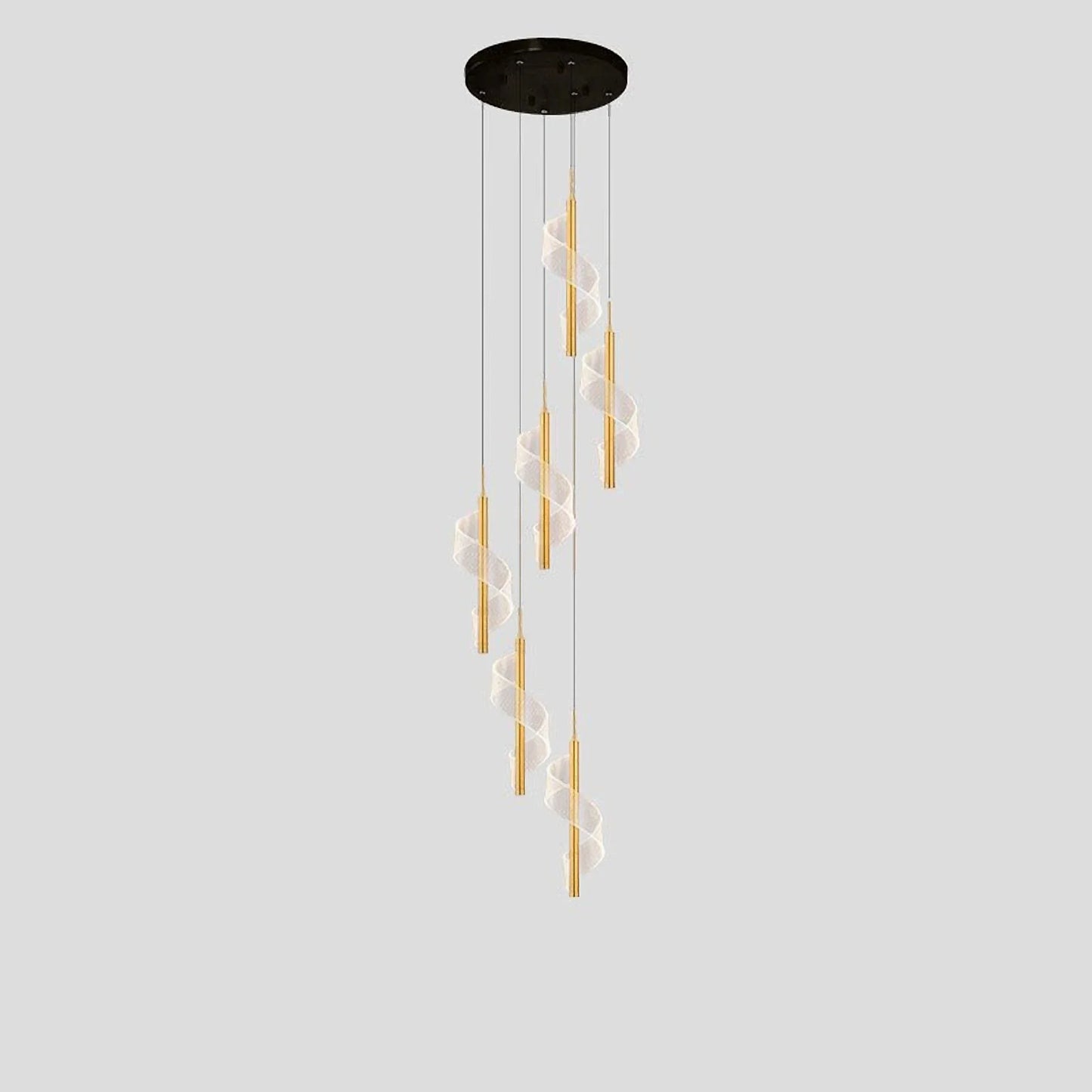 Vael Long Spiral LED Pendant Chandelier - Chandeliers | Lucera Lighting