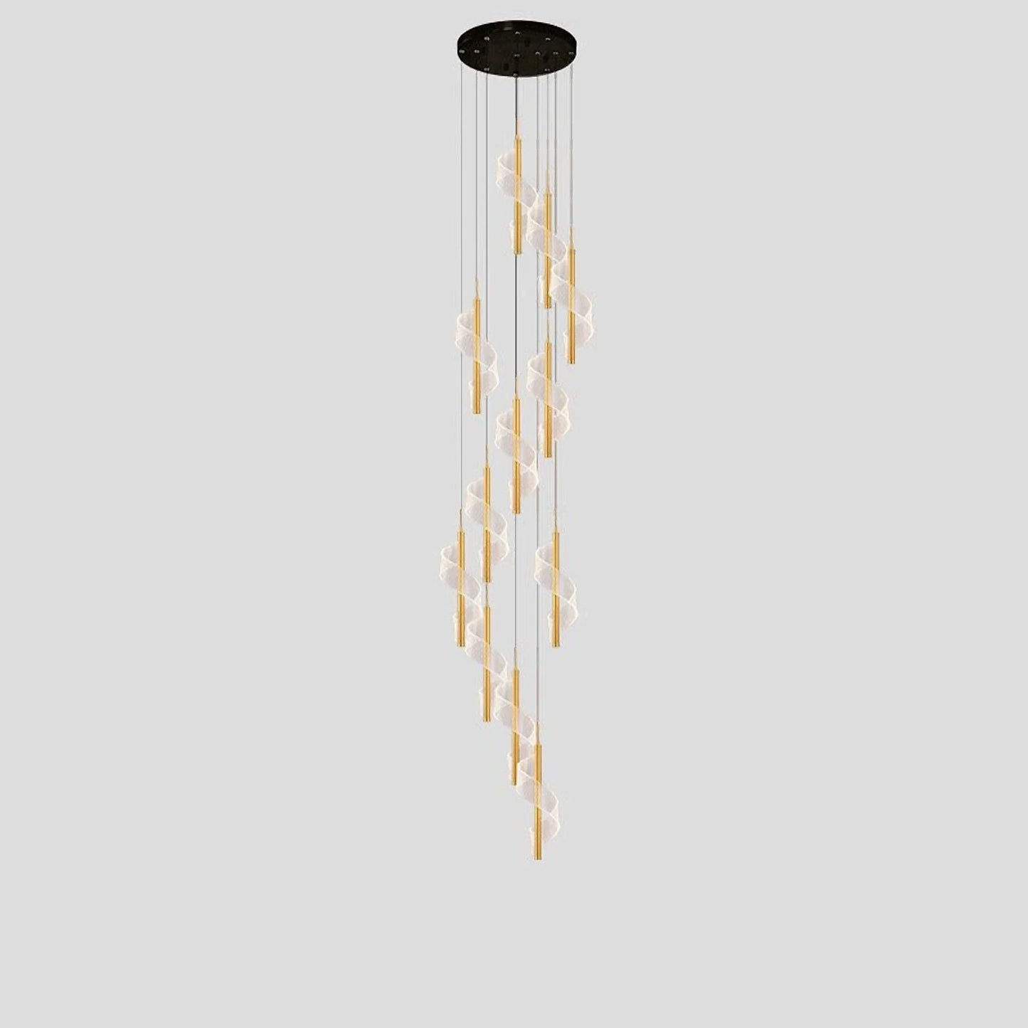 Vael Long Spiral LED Pendant Chandelier - Chandeliers | Lucera Lighting