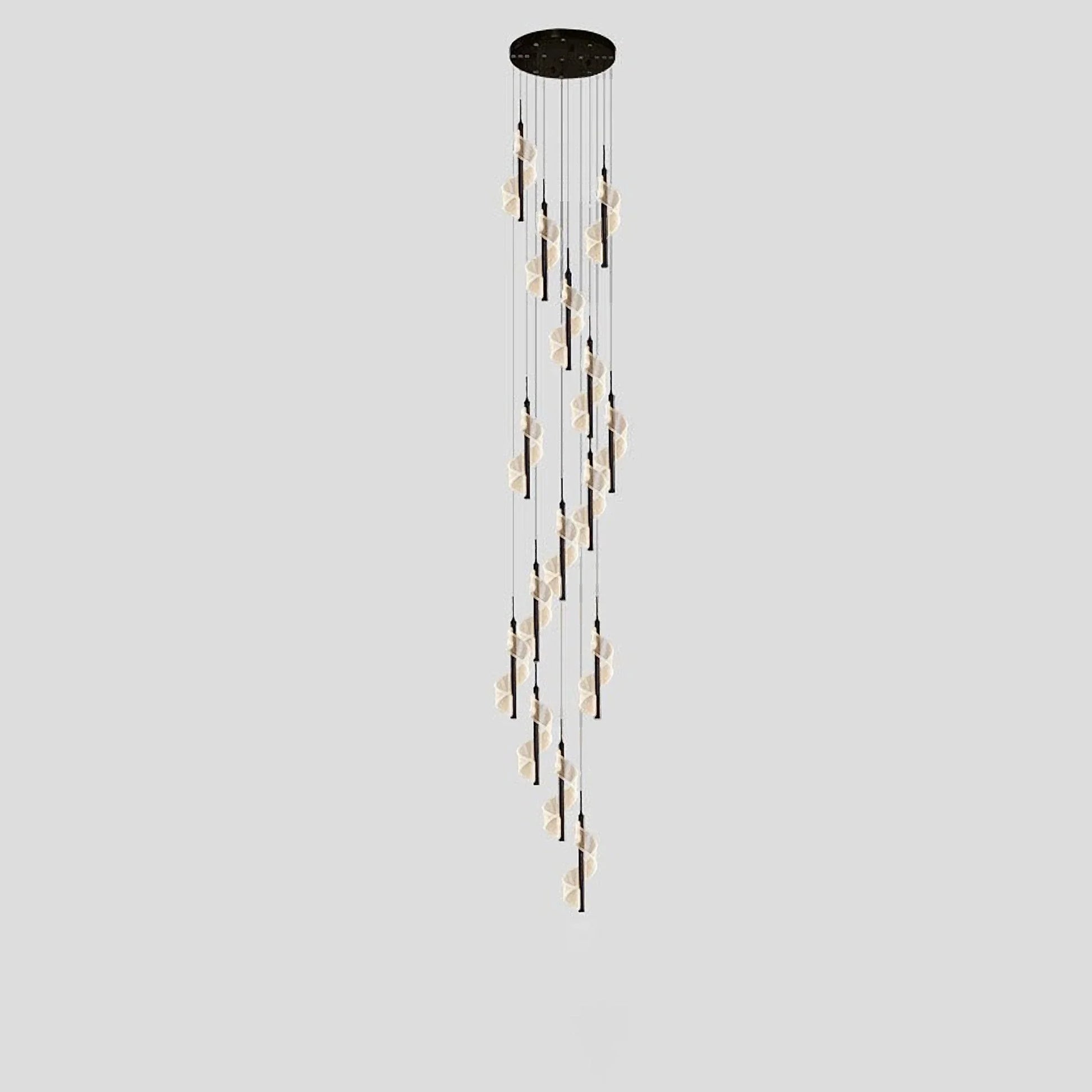 Vael Long Spiral LED Pendant Chandelier - Chandeliers | Lucera Lighting