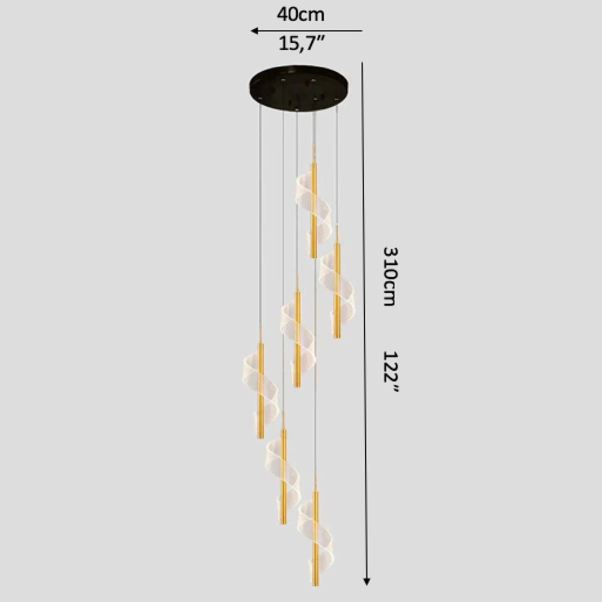 Vael Long Spiral LED Pendant Chandelier - Chandeliers | Lucera Lighting