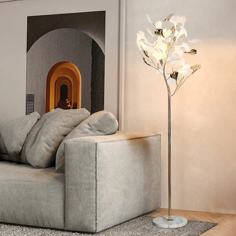 Beryl Ginkgo Leaves LED Floor Lamp - Chandeliers | Lucera Lighting