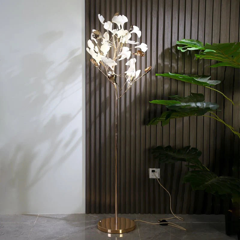 Beryl Ginkgo Leaves LED Floor Lamp - Chandeliers | Lucera Lighting