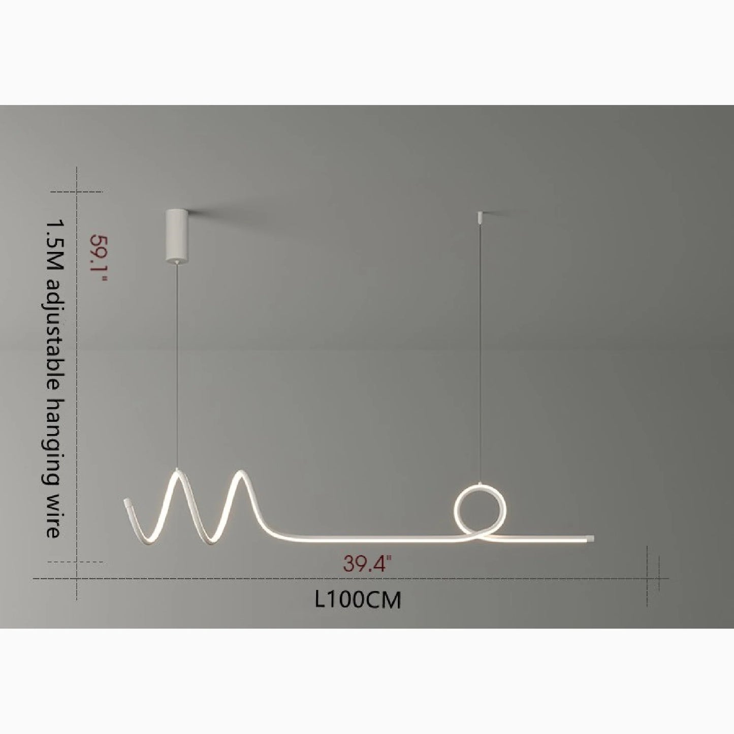 Eira Nordic Pendant Lamp with Long Strip - Pendant Lights | Lucera Lighting