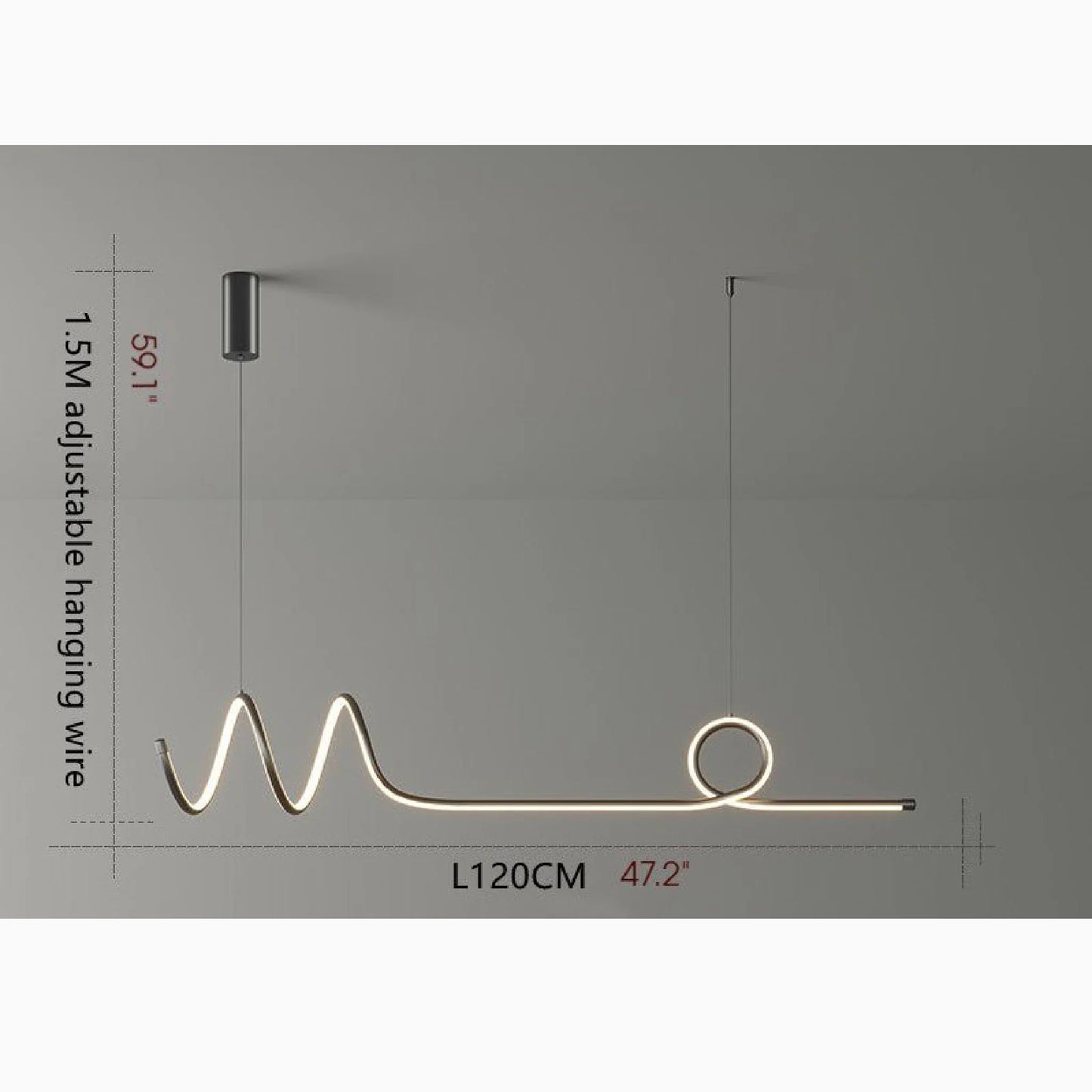 Eira Nordic Pendant Lamp with Long Strip - Pendant Lights | Lucera Lighting