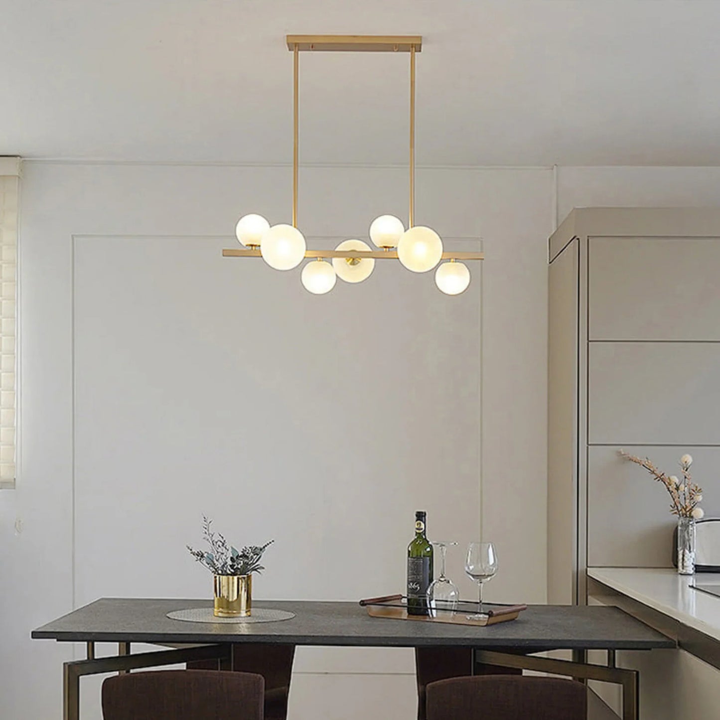 Nord Gold Pearls Chandelier for Kitchen - Pendant Lights | Lucera Lighting