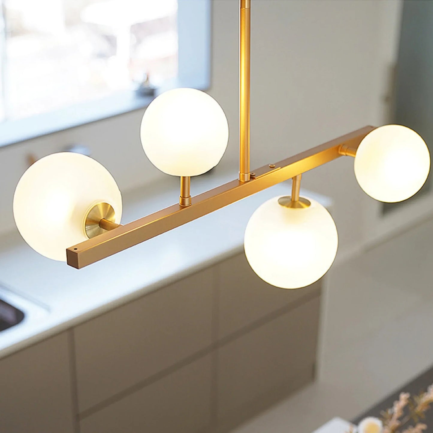 Nord Gold Pearls Chandelier for Kitchen - Pendant Lights | Lucera Lighting