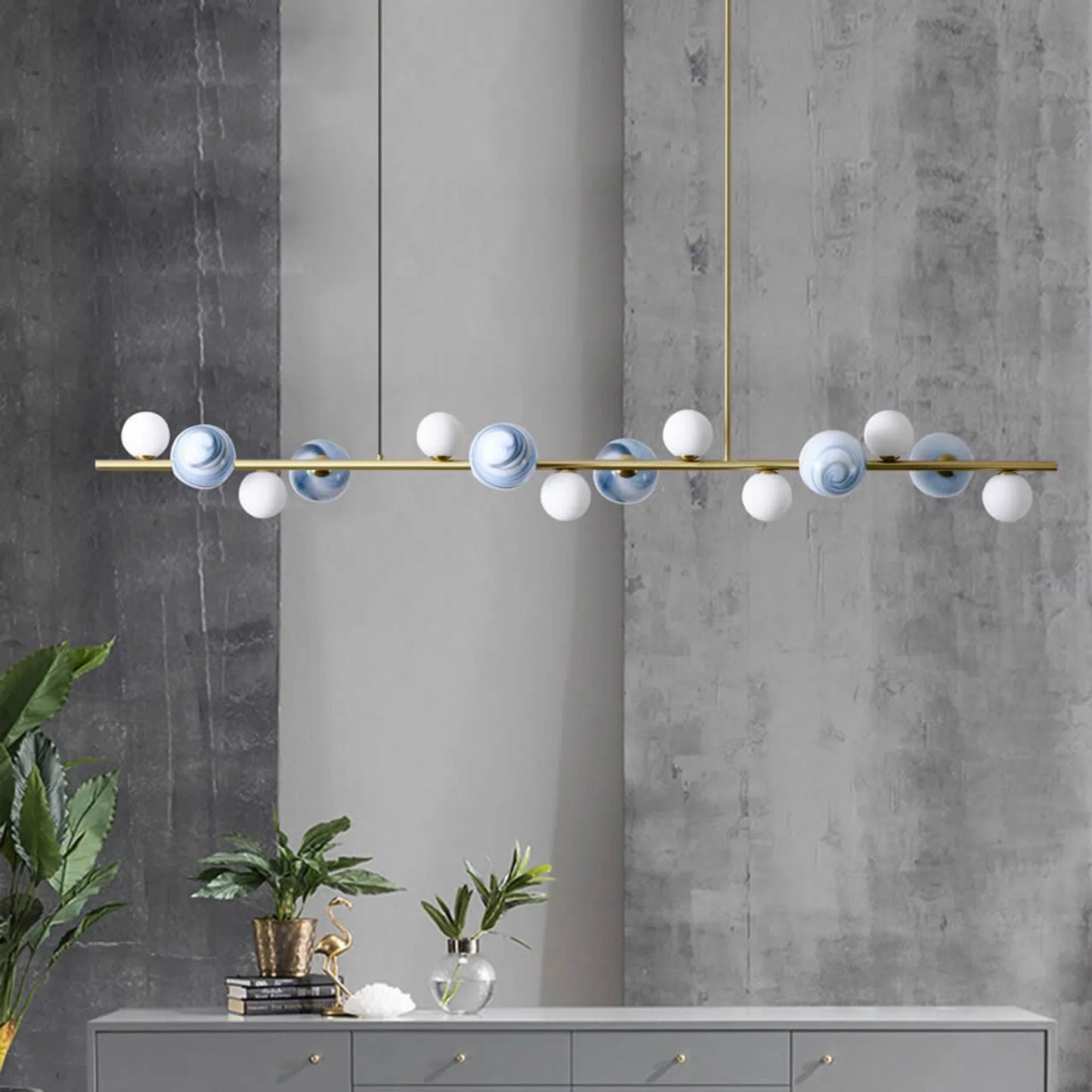 Ran Linear Chandelier for Dining Room - Pendant Lights | Lucera Lighting