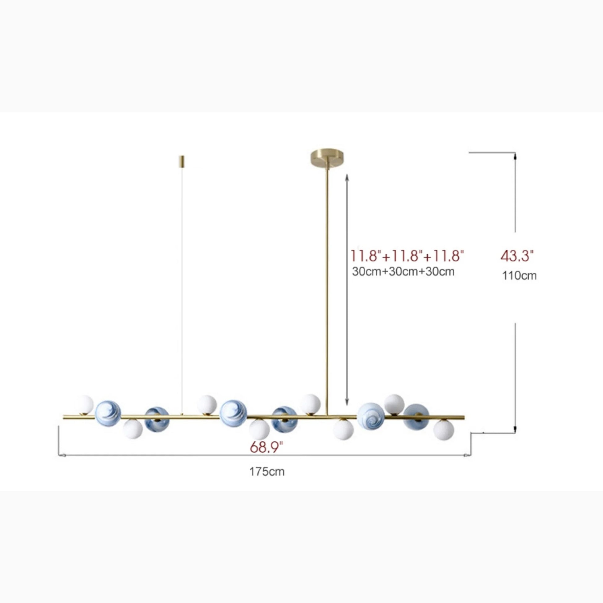 Ran Linear Chandelier for Dining Room - Pendant Lights | Lucera Lighting