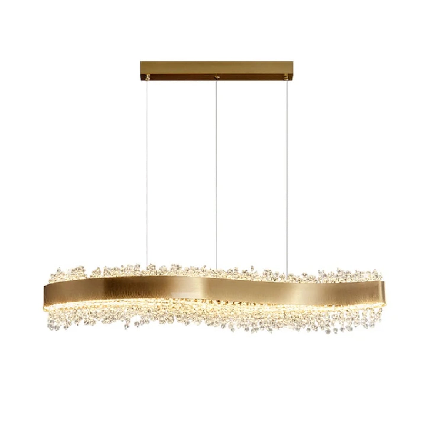 Cerulean Wave Crystal Rectangle Chandelier - Pendant Lights | Lucera Lighting